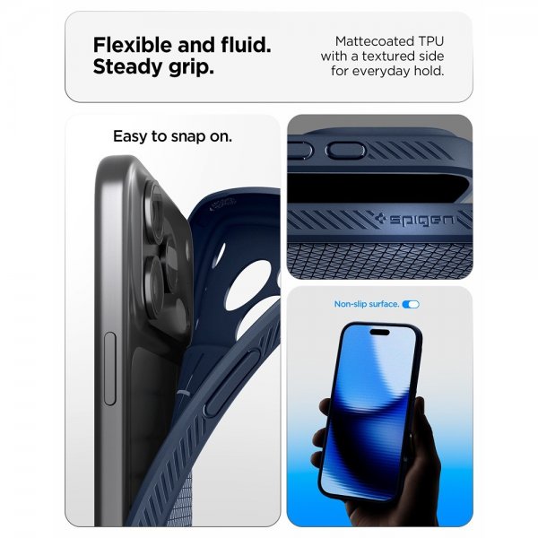 Spigen iPhone 17 Pro Max Skal Liquid Air Navy Blue