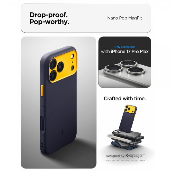 Spigen iPhone 17 Pro Max Skal Nano Pop MagFit Blueberry Navy