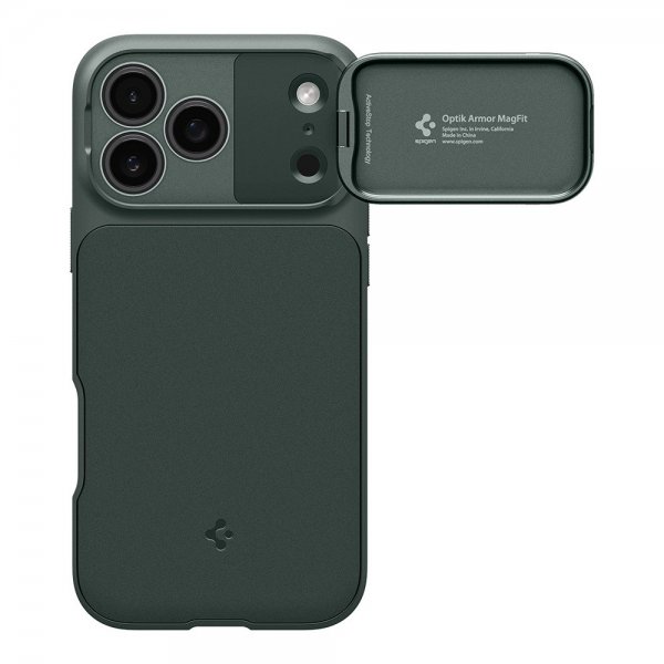 Spigen iPhone 17 Pro Max Skal Optik Armor MagFit Abyss Green