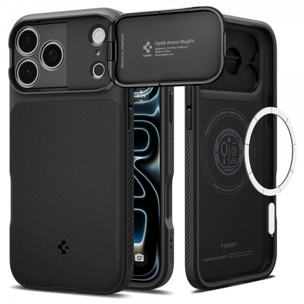 Spigen iPhone 17 Pro Max Skal Optik Armor MagFit Svart