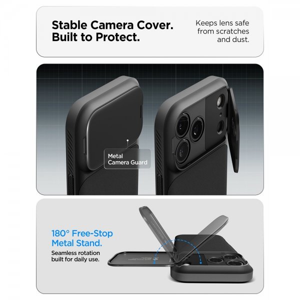 Spigen iPhone 17 Pro Max Skal Optik Armor MagFit Svart