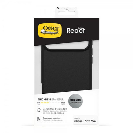 Otterbox iPhone 17 Pro Max Skal React MagSafe Svart