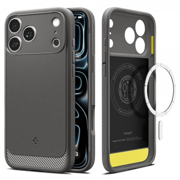 Spigen iPhone 17 Pro Max Skal Rugged Armor MagFit Marble Gray