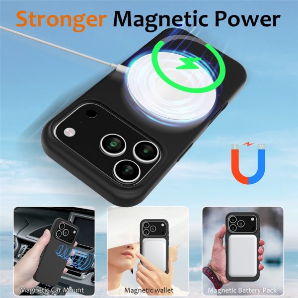 Nordic Covers iPhone 17 Pro Max Skal Silicone Feather Series MagSafe Raven Black