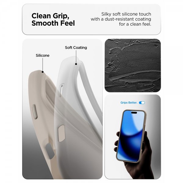 Spigen iPhone 17 Pro Max Skal Silicone Fit MagFit Stone