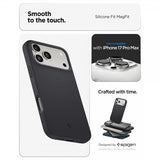 Spigen iPhone 17 Pro Max Skal Silicone Fit MagFit Svart