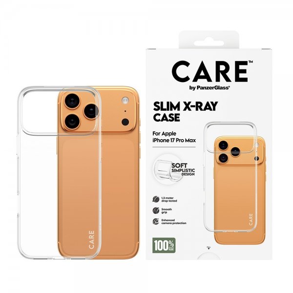 CARE by PanzerGlass iPhone 17 Pro Max Skal Slim X-Ray Transparent