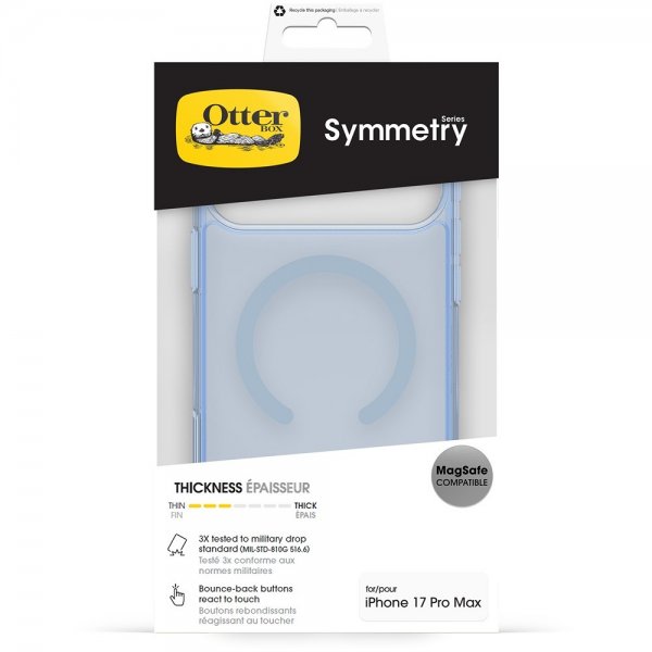 Otterbox iPhone 17 Pro Max Skal Symmetry Clear MagSafe Blue Bliss