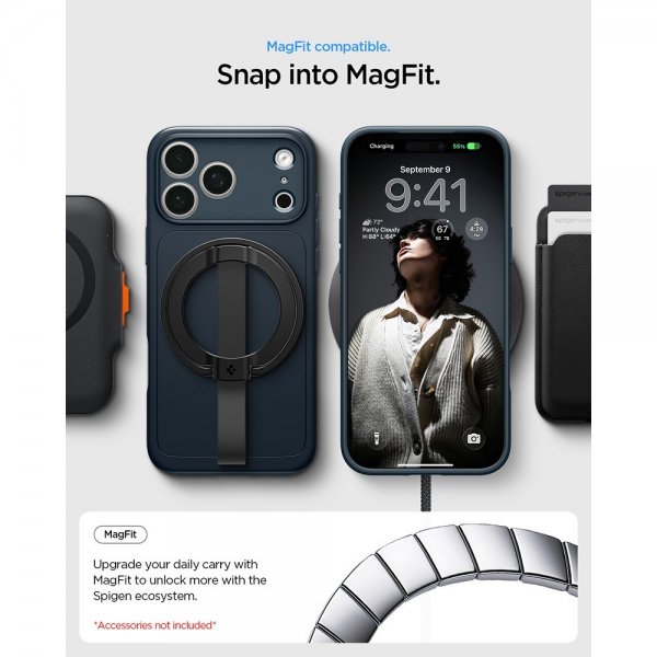 Spigen iPhone 17 Pro Max Skal Thin Fit MagFit Metal Slate