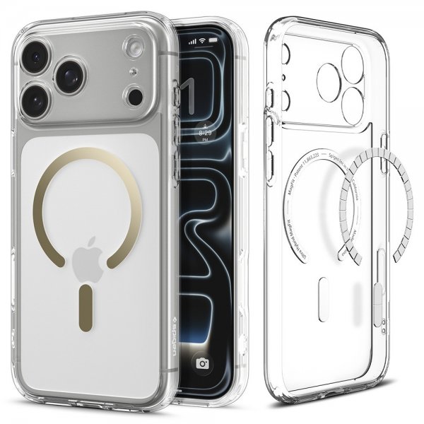 Spigen iPhone 17 Pro Max Skal Ultra Hybrid MagFit Clear Gold