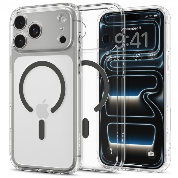 Spigen iPhone 17 Pro Max Skal Ultra Hybrid MagFit Clear Graphite