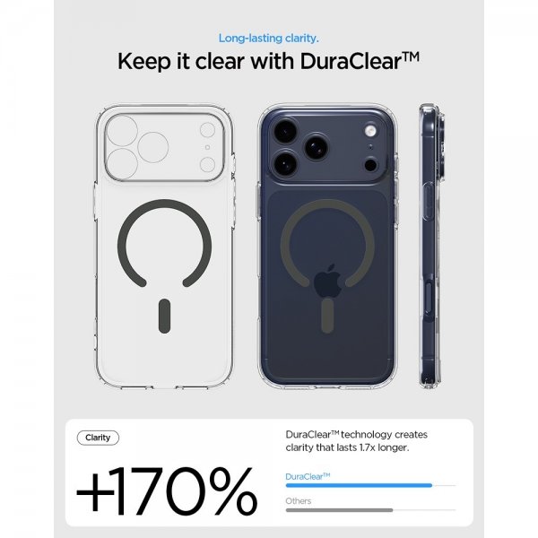 Spigen iPhone 17 Pro Max Skal Ultra Hybrid MagFit Clear Graphite