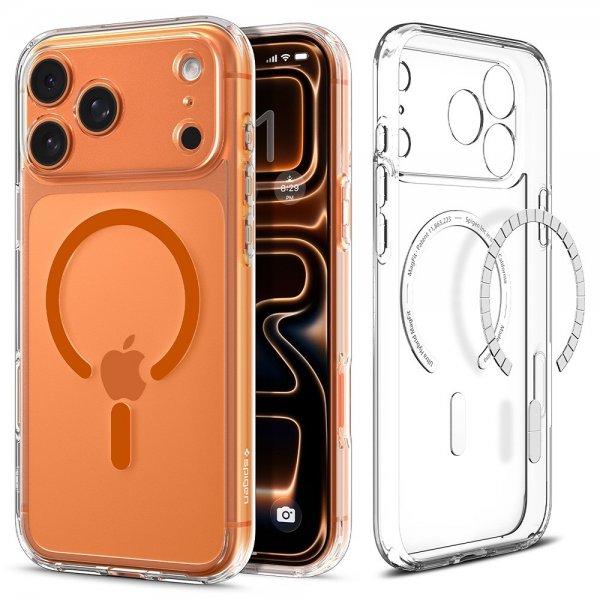 Spigen iPhone 17 Pro Max Skal Ultra Hybrid MagFit Clear Orange