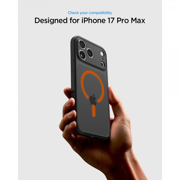 Spigen iPhone 17 Pro Max Skal Ultra Hybrid MagFit Frost Black Orange