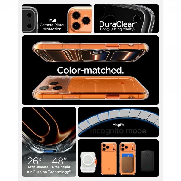 Spigen iPhone 17 Pro Max Skal Ultra Hybrid T MagFit Glossy Orange