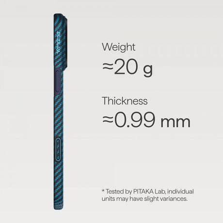 Pitaka iPhone 17 Pro Skal Edge Black/Blue Twill