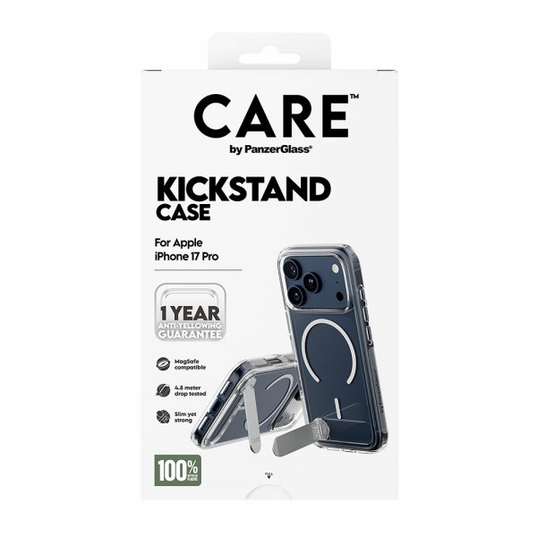 CARE by PanzerGlass iPhone 17 Pro Skal Kickstand MagSafe Transparent