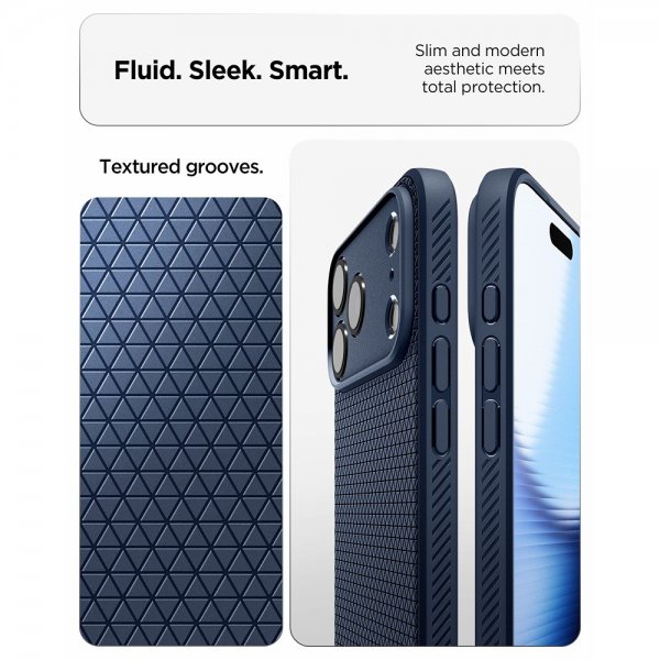 Spigen iPhone 17 Pro Skal Liquid Air Navy Blue