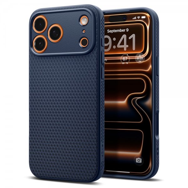 Spigen iPhone 17 Pro Skal Liquid Air Navy Blue