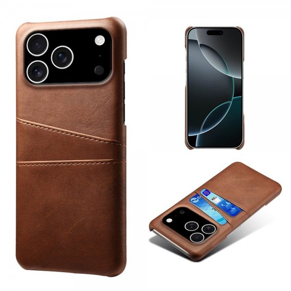 iPhone 17 Pro Skal med två Kortfack Mörkbrun