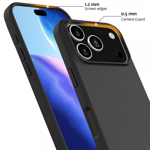 Nordic Covers iPhone 17 Pro Skal Silicone Feather Series MagSafe Raven Black