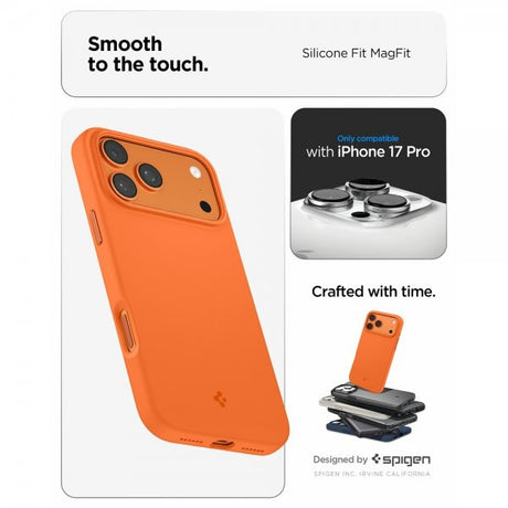 Spigen iPhone 17 Pro Skal Silicone Fit MagFit Cosmic Orange