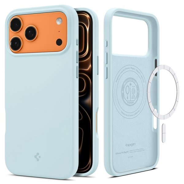 Spigen iPhone 17 Pro Skal Silicone Fit MagFit Mute Blue