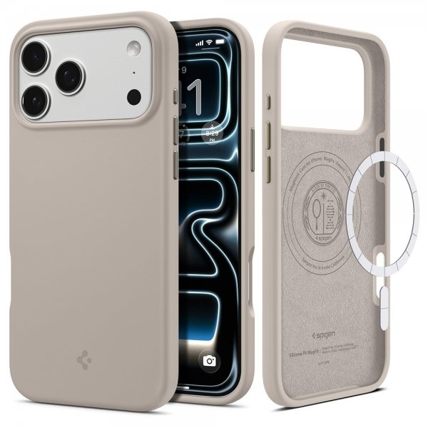 Spigen iPhone 17 Pro Skal Silicone Fit MagFit Stone