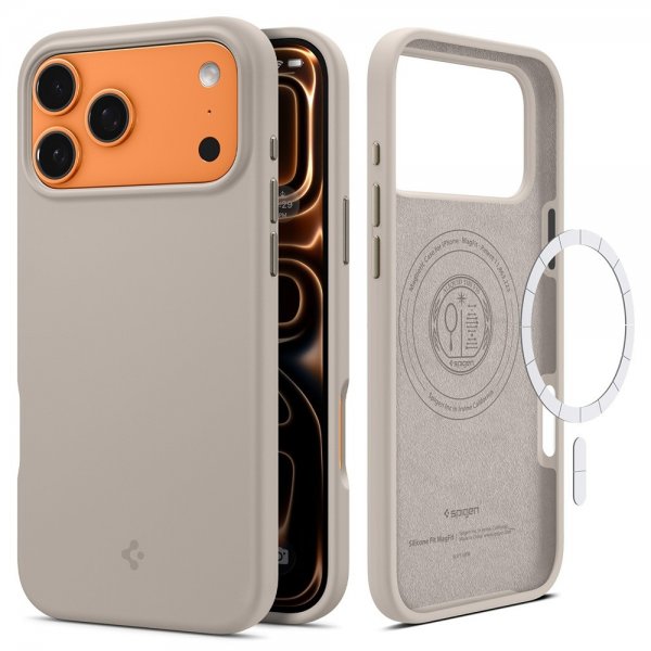 Spigen iPhone 17 Pro Skal Silicone Fit MagFit Stone