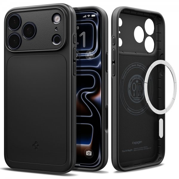 Spigen iPhone 17 Pro Skal Thin Fit MagFit Svart