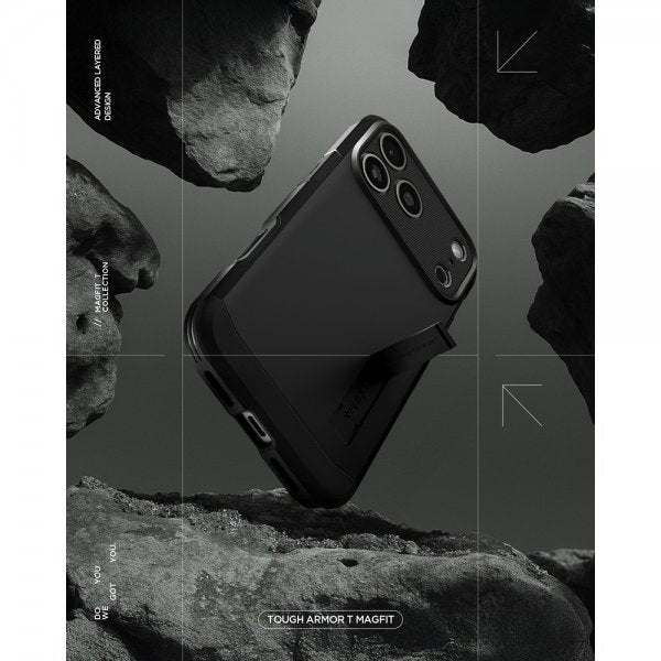 Spigen iPhone 17 Pro Skal Tough Armor T MagFit Svart