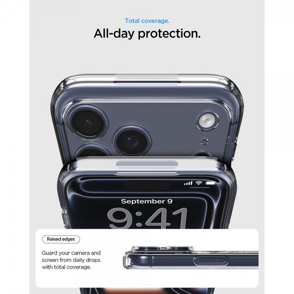 Spigen iPhone 17 Pro Skal Ultra Hybrid MagFit Clear Graphite