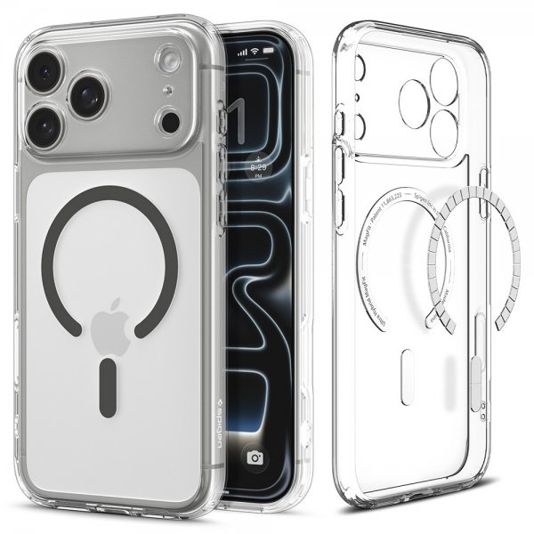 Spigen iPhone 17 Pro Skal Ultra Hybrid MagFit Clear Graphite