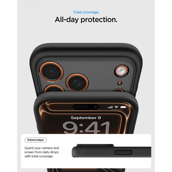 Spigen iPhone 17 Pro Skal Ultra Hybrid MagFit Frost Black Orange