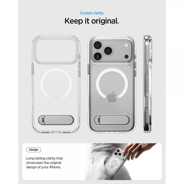 Spigen iPhone 17 Pro Skal Ultra Hybrid S MagFit Clear White