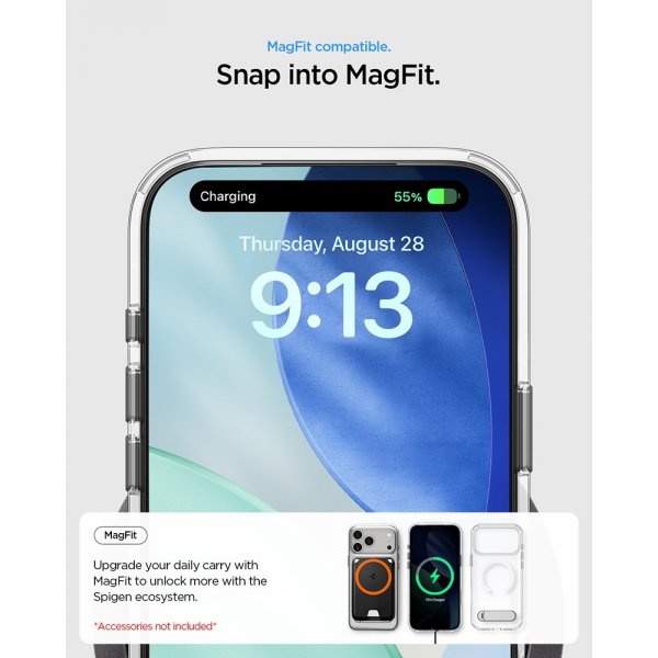 Spigen iPhone 17 Pro Skal Ultra Hybrid S MagFit Clear White