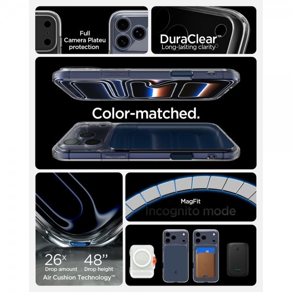 Spigen iPhone 17 Pro Skal Ultra Hybrid T MagFit Matte Blue
