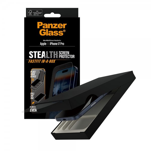 PanzerGlass iPhone 17 Pro Skärmskydd Ultra-Wide Fit Stealth Fastfit