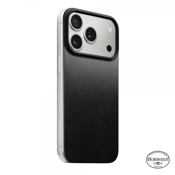 Nomad iPhone 17 Pro Skin Mag Leather Back Svart