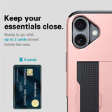 iPhone 17 Skal Card Slide Roseguld