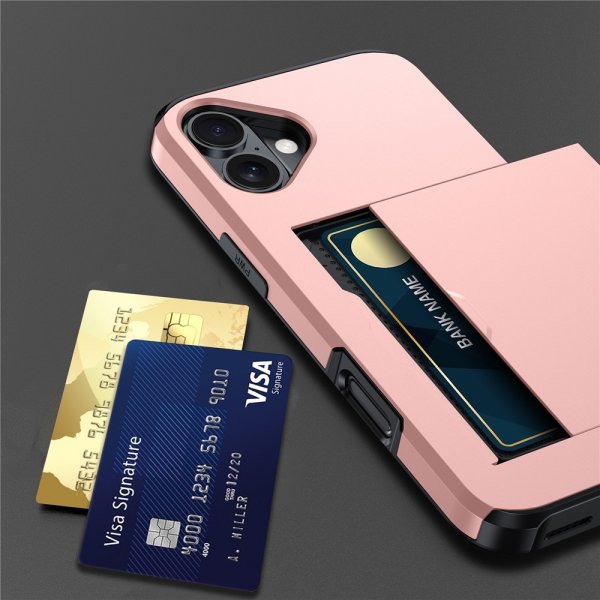 iPhone 17 Skal Card Slide Roseguld