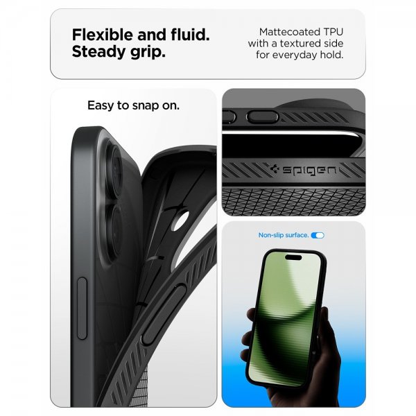 Spigen iPhone 17 Skal Liquid Air Matte Black