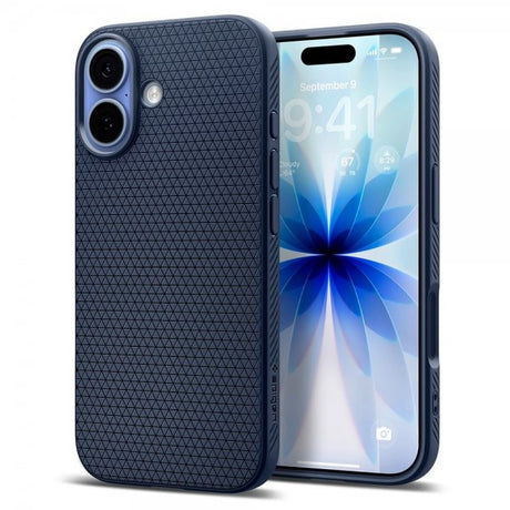 Spigen iPhone 17 Skal Liquid Air Navy Blue