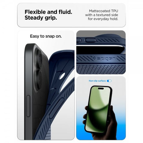 Spigen iPhone 17 Skal Liquid Air Navy Blue