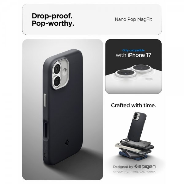 Spigen iPhone 17 Skal Nano Pop MagFit Black Sesame