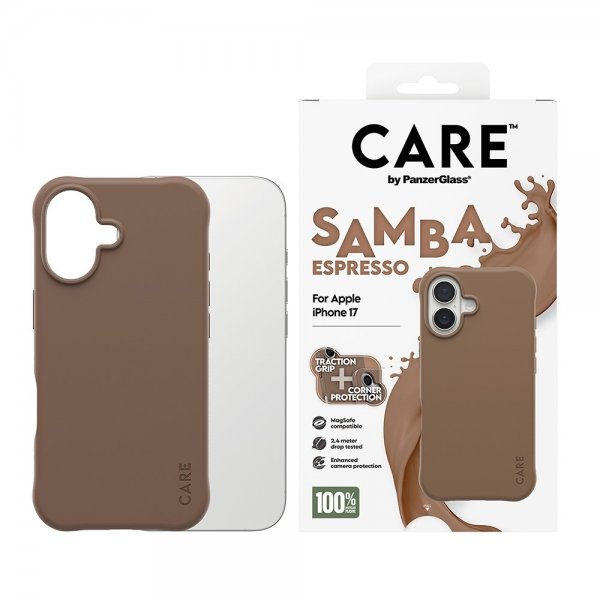 CARE by PanzerGlass iPhone 17 Skal Samba MagSafe Espresso