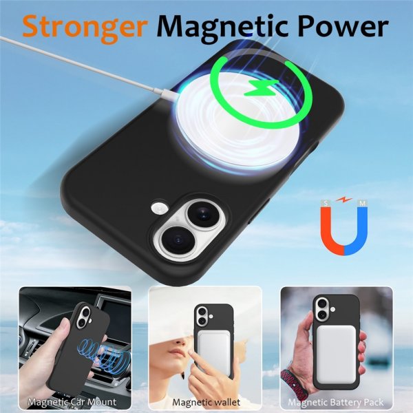 Nordic Covers iPhone 17 Skal Silicone Feather Series MagSafe Raven Black