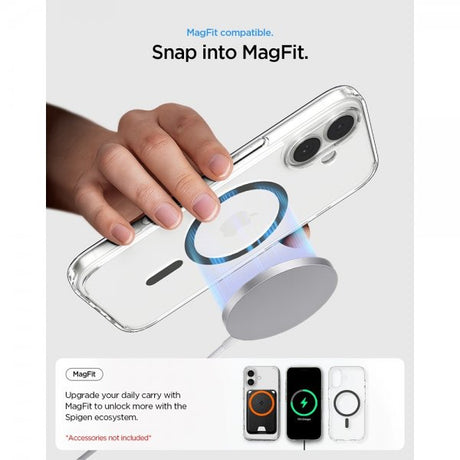 Spigen iPhone 17 Skal Ultra Hybrid MagFit Clear Graphite