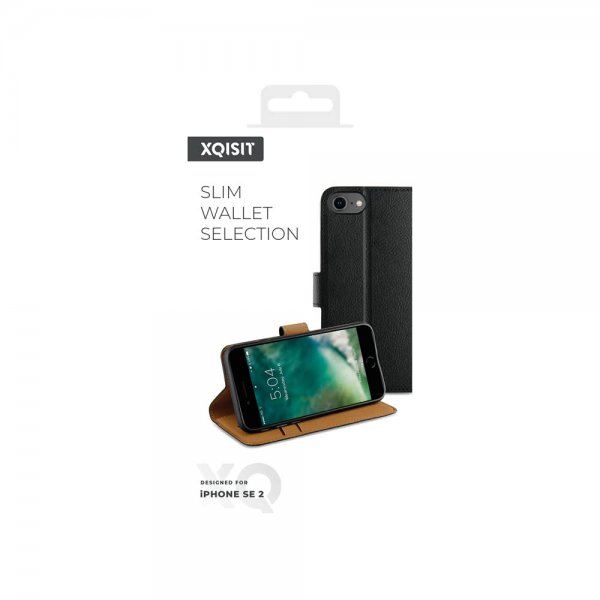 Xqisit iPhone 6/6S/7/8/SE Fodral Slim Wallet Selection Svart