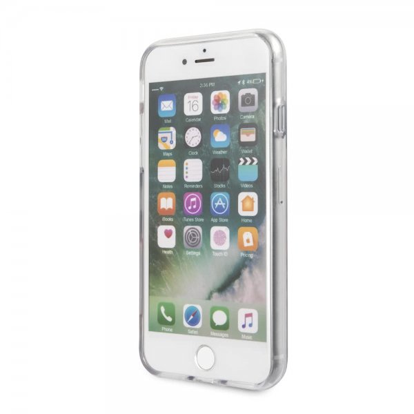 Guess iPhone 7/8/SE Skal Glitter Circle Roseguld